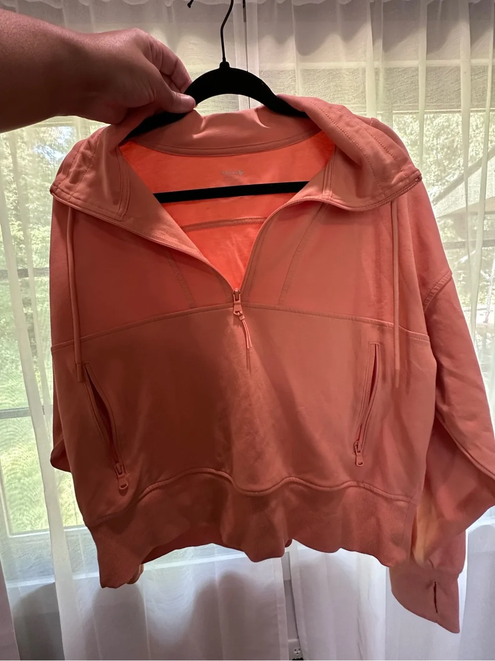 Old Navy Coral Half-Zip Pullover and Shorts set XL